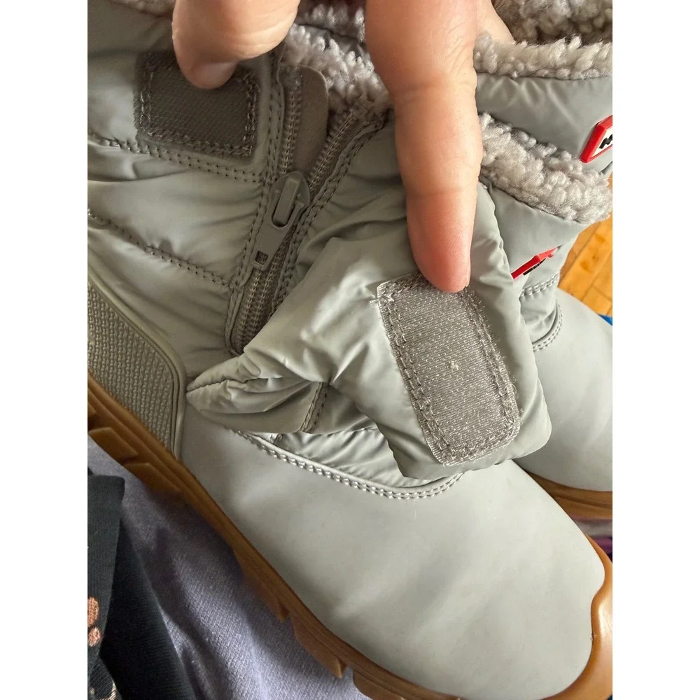 Hunter‎ ankle puffer Sherpa lined weather proof outdoor snow boots in grey